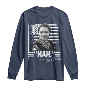 Rosa Parks Nah Quote Long Sleeve Shirt Black Movement Protest American Flag TS11 Navy Print Your Wear