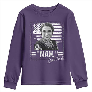 Rosa Parks Nah Quote Youth Sweatshirt Black Movement Protest American Flag TS11 Purple Print Your Wear