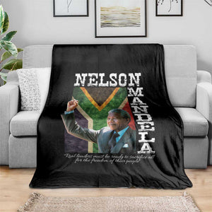 Nelson Mandela Quote Throw Blanket Real Leaders Must Be Ready To Sacrifice All For The Freedom TS11 Print Your Wear
