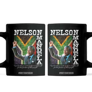 Nelson Mandela Quote Coffee Mug Real Leaders Must Be Ready To Sacrifice All For The Freedom TS11 Black Print Your Wear