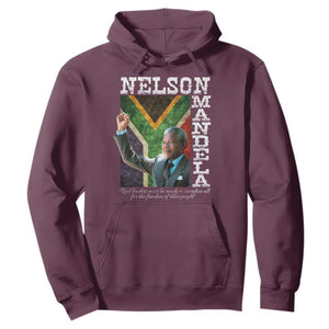 Nelson Mandela Quote Hoodie Real Leaders Must Be Ready To Sacrifice All For The Freedom TS11 Maroon Print Your Wear