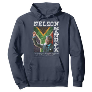 Nelson Mandela Quote Hoodie Real Leaders Must Be Ready To Sacrifice All For The Freedom TS11 Navy Print Your Wear