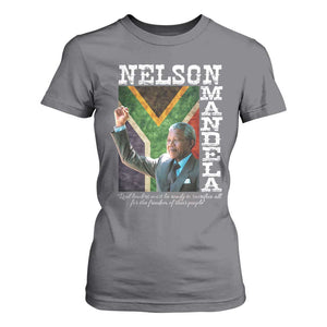 Nelson Mandela Quote T Shirt For Women Real Leaders Must Be Ready To Sacrifice All For The Freedom TS11 Charcoal Print Your Wear