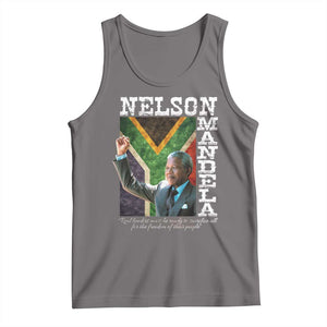 Nelson Mandela Quote Tank Top Real Leaders Must Be Ready To Sacrifice All For The Freedom TS11 Deep Heather Print Your Wear