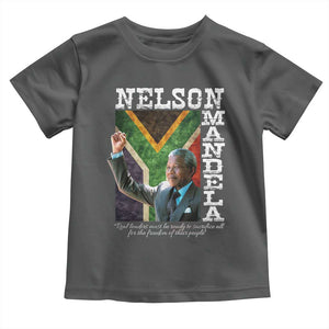Nelson Mandela Quote Toddler T Shirt Real Leaders Must Be Ready To Sacrifice All For The Freedom TS11 Dark Heather Print Your Wear