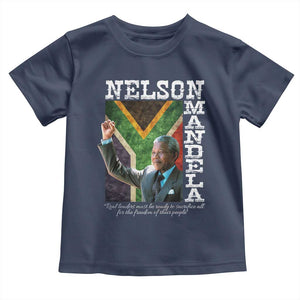 Nelson Mandela Quote Toddler T Shirt Real Leaders Must Be Ready To Sacrifice All For The Freedom TS11 Navy Print Your Wear