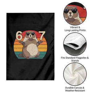 Funny Groundhog 67 Garden Flag Six Seven Meme Retro Vintage Woodchuck Day TS11 Print Your Wear