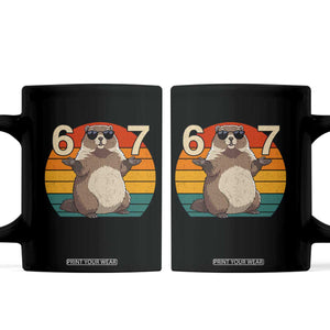 Funny Groundhog 67 Coffee Mug Six Seven Meme Retro Vintage Woodchuck Day TS11 Black Print Your Wear
