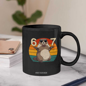 Funny Groundhog 67 Coffee Mug Six Seven Meme Retro Vintage Woodchuck Day TS11 Print Your Wear