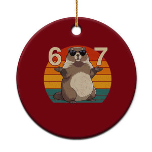 Funny Groundhog 67 Ceramic Ornament Six Seven Meme Retro Vintage Woodchuck Day TS11 1pc Red Print Your Wear
