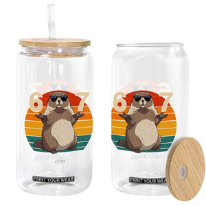 Funny Groundhog 67 Glass Can Six Seven Meme Retro Vintage Woodchuck Day TS11 Print Your Wear