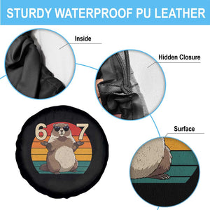 Funny Groundhog 67 Spare Tire Cover Six Seven Meme Retro Vintage Woodchuck Day TS11 Print Your Wear