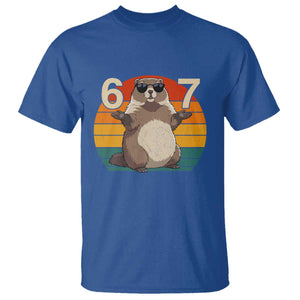 Funny Groundhog 67 T Shirt Six Seven Meme Retro Vintage Woodchuck Day TS11 Royal Blue Print Your Wear
