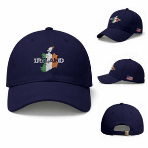 Vintage Irish Map Ireland Pride Souvenir Baseball Cap TS11 Baseball Cap Universal Fit Dark Blue Print Your Wear