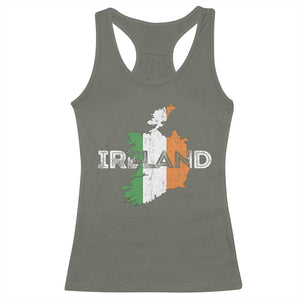 Vintage Irish Map Ireland Pride Souvenir Racerback Tank Top TS11 Military Green Print Your Wear