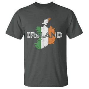 Vintage Irish Map Ireland Pride Souvenir T Shirt TS11 Dark Heather Print Your Wear