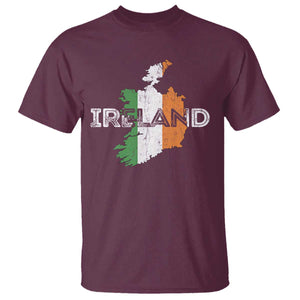 Vintage Irish Map Ireland Pride Souvenir T Shirt TS11 Maroon Print Your Wear
