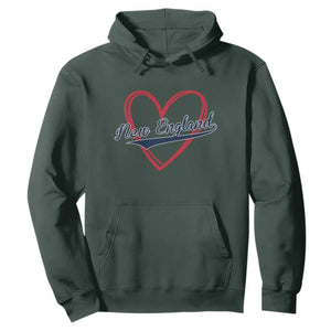 New England Vintage Red Heart Sport Fan Game Day Hoodie TS11 Dark Forest Green Print Your Wear