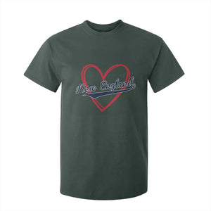 New England Vintage Red Heart Sport Fan Game Day T Shirt For Kid TS11 Dark Forest Green Print Your Wear