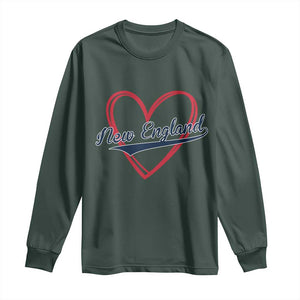 New England Vintage Red Heart Sport Fan Game Day Long Sleeve Shirt TS11 Dark Forest Green Print Your Wear