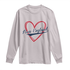 New England Vintage Red Heart Sport Fan Game Day Long Sleeve Shirt TS11 Ice Gray Print Your Wear
