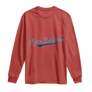 New England Vintage Red Heart Sport Fan Game Day Long Sleeve Shirt TS11 Red Print Your Wear