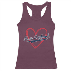 New England Vintage Red Heart Sport Fan Game Day Racerback Tank Top TS11 Maroon Print Your Wear