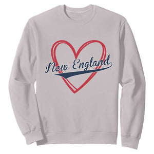 New England Vintage Red Heart Sport Fan Game Day Sweatshirt TS11 Ice Gray Print Your Wear