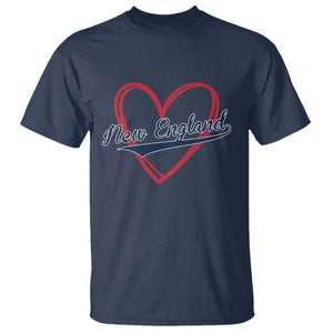 New England Vintage Red Heart Sport Fan Game Day T Shirt TS11 Navy Print Your Wear
