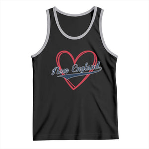 New England Vintage Red Heart Sport Fan Game Day Tank Top TS11 Black Athletic Heather Print Your Wear