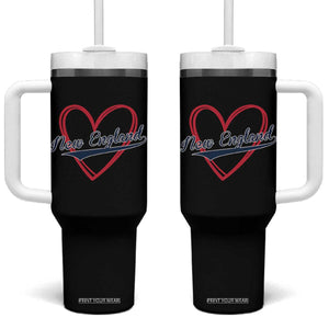 New England Vintage Red Heart Sport Fan Game Day Tumbler With Handle TS11 One Size: 40 oz Black Print Your Wear