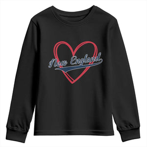 New England Vintage Red Heart Sport Fan Game Day Youth Sweatshirt TS11 Black Print Your Wear