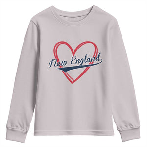 New England Vintage Red Heart Sport Fan Game Day Youth Sweatshirt TS11 Ice Gray Print Your Wear
