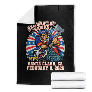 Funny Football Rivarly Throw Blanket Hammer The Hawk New England Minutemen Championship TS11 Black Print Your Wear