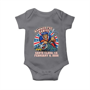 Funny Football Rivarly Baby Onesie Hammer The Hawk New England Minutemen Championship TS11 Charcoal Print Your Wear