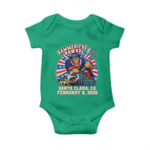 Funny Football Rivarly Baby Onesie Hammer The Hawk New England Minutemen Championship TS11 Irish Green Print Your Wear