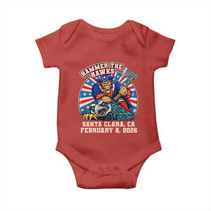 Funny Football Rivarly Baby Onesie Hammer The Hawk New England Minutemen Championship TS11 Red Print Your Wear