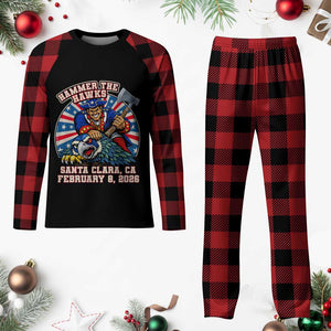Funny Football Rivarly Plaid Pajama Set Hammer The Hawk New England Minutemen Championship TS11 Buffalo Plaid Print Your Wear