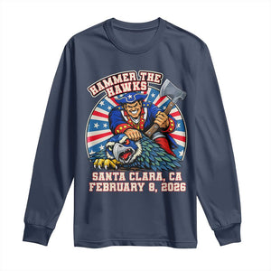 Funny Football Rivarly Long Sleeve Shirt Hammer The Hawk New England Minutemen Championship TS11 Navy Print Your Wear