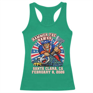 Funny Football Rivarly Racerback Tank Top Hammer The Hawk New England Minutemen Championship TS11 Irish Green Print Your Wear