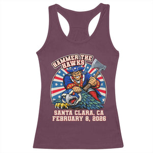 Funny Football Rivarly Racerback Tank Top Hammer The Hawk New England Minutemen Championship TS11 Maroon Print Your Wear