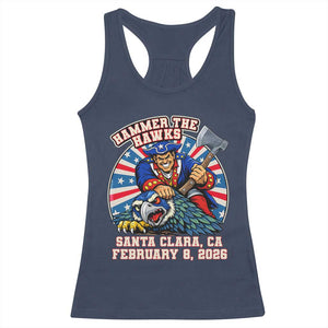 Funny Football Rivarly Racerback Tank Top Hammer The Hawk New England Minutemen Championship TS11 Navy Print Your Wear