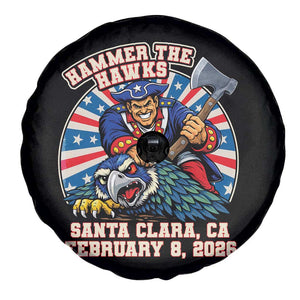 Funny Football Rivarly Spare Tire Cover Hammer The Hawk New England Minutemen Championship TS11 Print Your Wear