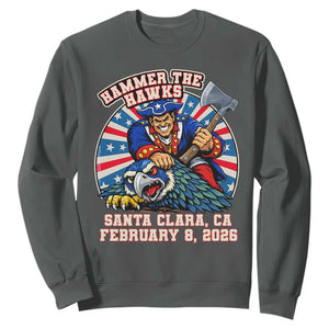 Funny Football Rivarly Sweatshirt Hammer The Hawk New England Minutemen Championship TS11 Dark Heather Print Your Wear