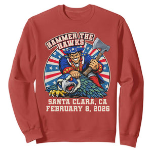 Funny Football Rivarly Sweatshirt Hammer The Hawk New England Minutemen Championship TS11 Red Print Your Wear