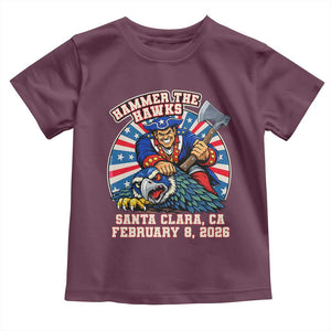 Funny Football Rivarly Toddler T Shirt Hammer The Hawk New England Minutemen Championship TS11 Maroon Print Your Wear