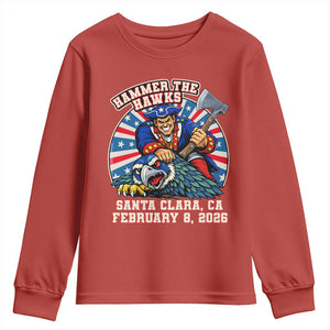 Funny Football Rivarly Youth Sweatshirt Hammer The Hawk New England Minutemen Championship TS11 Red Print Your Wear