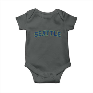 Seattle Fan Baby Onesie Vintage Athletic Sports City Game Day TS11 Dark Heather Print Your Wear