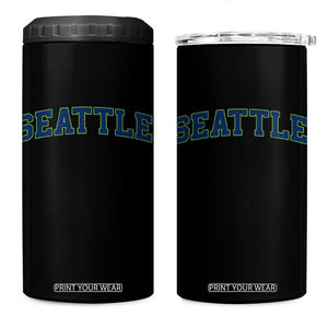 Seattle Fan 4 in 1 Can Cooler Tumbler Vintage Athletic Sports City Game Day TS11 One Size: 16 oz Black Print Your Wear