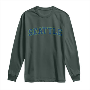 Seattle Fan Long Sleeve Shirt Vintage Athletic Sports City Game Day TS11 Dark Forest Green Print Your Wear